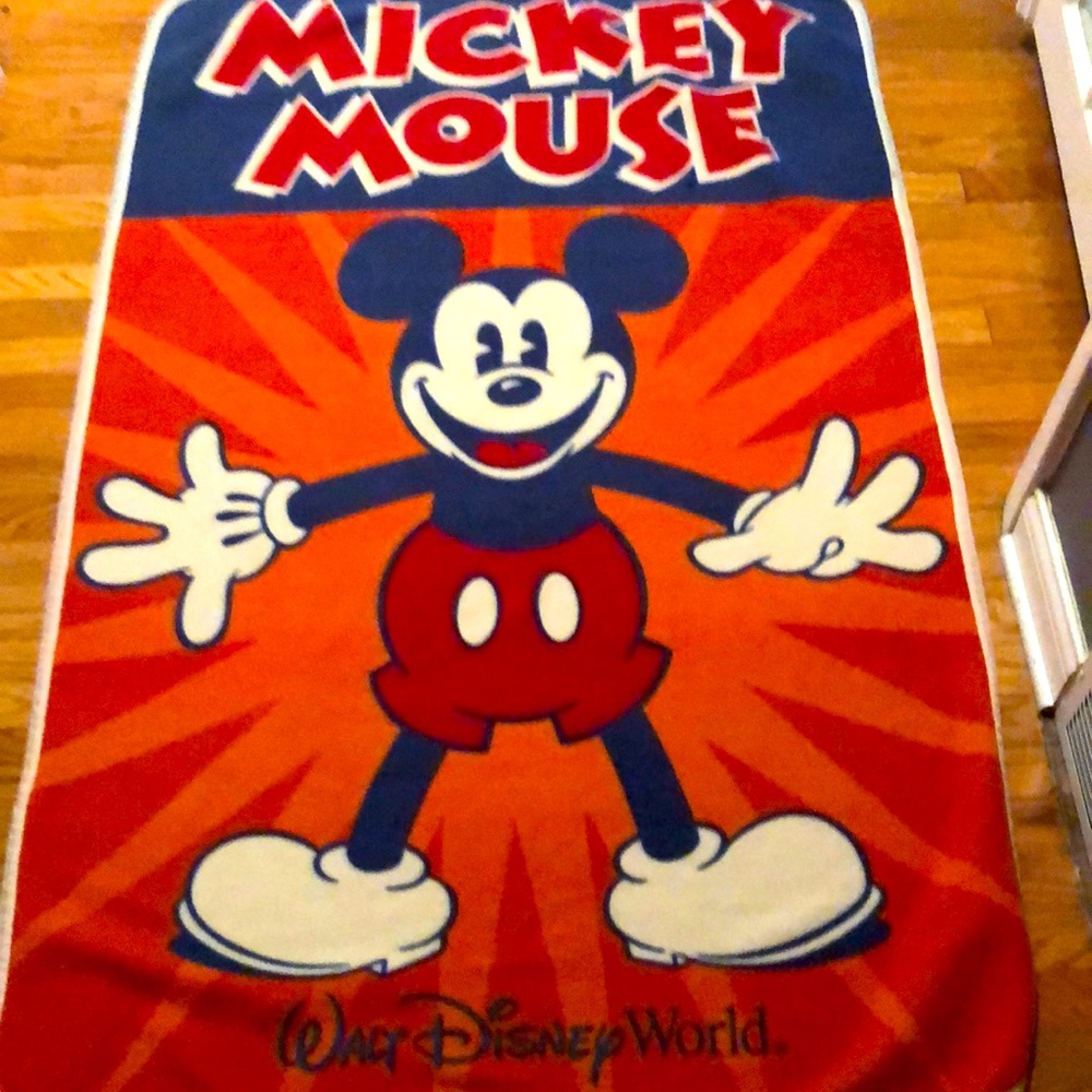 MICKEY MOUSE AUTHENTIC BLANKET - 39x63- from Disney Parks - good condition